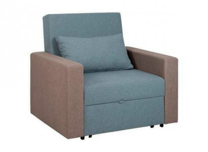 Blue armchair with bed function, living room single-seater, relax luxury club chair